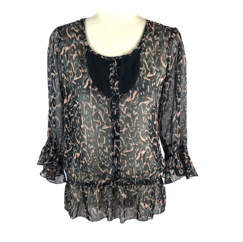 Fun & Flirt Print Chiffon Top - Picture 1 of 8